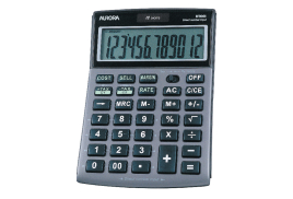 Aurora Grey/Black 12-Digit Semi-Desk Calculator DT661
