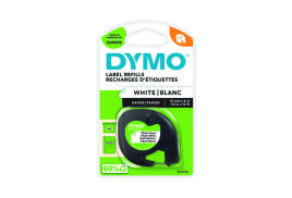 Dymo 91200 LetraTag Paper Tape 12mm x 4m White S0721510