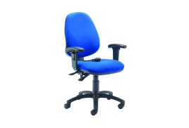 First High Back Posture Chair with Adjustable Arms 640x640x990-1160mm Blue KF839325