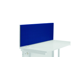 Jemini Straight Desk Screen 1400x25x400mm Blue with White Trim KF90503