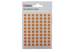 Blick Coloured Labels in Bags Round 8mm Dia 490 Per Bag Orange (Pack of 9800) RS002857