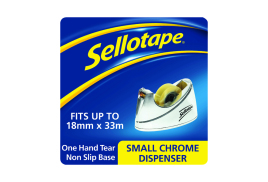 Sellotape Chrome Tape Dispenser Small 19mmx33m 504045