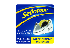 Sellotape Chrome Tape Dispenser Large 25mmx66m 575450