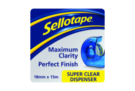 Sellotape Super Clear Tape and Dispenser 18mmx15m (Pack of 7) 1766006