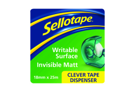 Sellotape Clever Invisible Tape and Dispenser 18mmx25m (Pack of 7) 1766004
