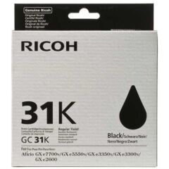 Ricoh GC31K Black Standard Capacity Gel Ink Cartridge 1.92k pages for GXE3350N - 405688 Image
