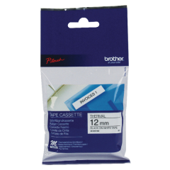 Brother P-Touch M Tape 12mm Black /White (Width: 12mm, length 8 metres) MK231BZ Image