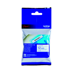 Brother P-Touch Labelling Tape 12mm x 8m Blue on White Blister MK233BZ Image