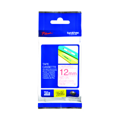 Brother P-Touch 12mm Red On Clear Labelling Tape TZE132 Image