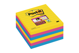 Post-it Super Sticky 101x101mm Lined Rio (Pack of 6) 675-SS6-RIO