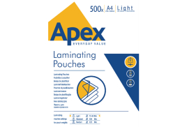 Fellowes Apex A4 Light Duty Laminating Pouch (Pack of 500) 6005201