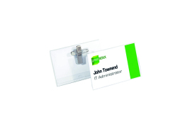 Durable Combi Clip Badge 54x90mm Transparent (Pack of 50) 8101-19