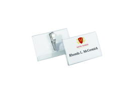 Durable Crocodile Clip Name Badge 55x90mm Transparent (Pack of 25) 8111