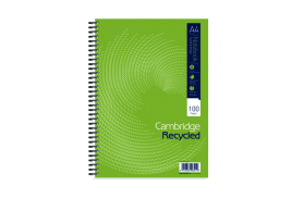 Cambridge Ruled Recycled Wirebound Notebook 100 Pages A4 (Pack of 5) 400020196