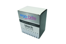 Ergo-Brite Drywipe Marker Rubber Grip Black (Pack of 48) JN10110