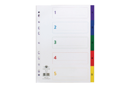 Concord Index 1-5 A4 Polypropylene Multicoloured 66299
