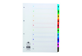 Concord Index 1-10 A4 White with Multicoloured Mylar Tabs 00401/CS4