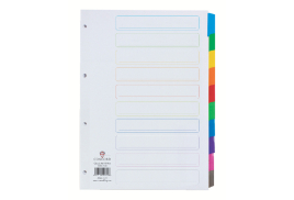 Concord Reinforced Divider 10-Part A4 Multicoloured Tabs 00801/CS8