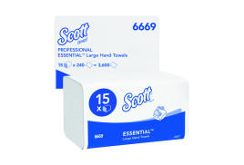 Scott 1-Ply Xtra Hand Towels I-Fold 240 Sheets (Pack of 15) 6669