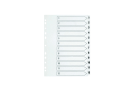 Q-Connect 1-12 Index Multi-Punched Reinforced Board Clear Tab A4 WhiteKF01529