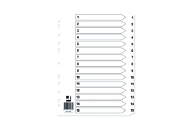 Q-Connect 1-15 Index Multi-Punched Reinforced Board Clear Tab A4 White KF01530