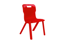 Titan One Piece Classroom Chair 435x384x600mm Red KF72159