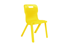 Titan One Piece Classroom Chair 482x510x829mm Yellow KF72178