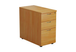 Jemini 3 Drawer Desk High Pedestal 404x800x730mm Beech KF74482