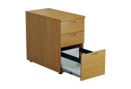 Jemini 3 Drawer Desk High Pedestal 404x800x730mm Nova Oak KF79859