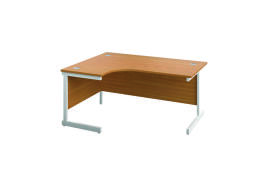 First Radial Left Hand Desk 1800x1200x730mm Nova Oak/White KF803201