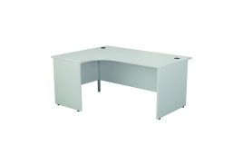 Jemini Radial Left Hand Desk Panel End 1800x1200x730mm White KF805151
