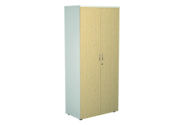 Jemini Wooden Cupboard 800x450x1800mm White/Maple KF810735