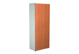 Jemini Wooden Cupboard 800x450x2000mm White/Beech KF811107
