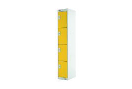 Four Compartment Locker 300x300x1800mm Yellow Door MC00024