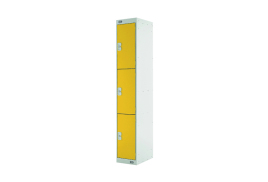 Three Compartment Locker 300x450x1800mm Yellow Door MC00054