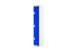 Express Standard Locker 3 Door 300x300x1800mm Light Grey/Blue MC00142