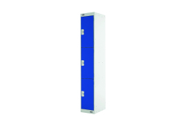 Three Compartment Express Standard Locker 300x450x1800mm Blue Door MC00157