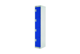 Four Compartment Express Standard Locker 300x450x1800mm Blue Door MC00160