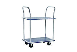 Barton Silver and Blue 2 Shelf Trolley With Chrome Handles PST2
