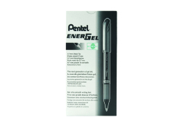 Pentel EnerGel Plus Metal Tip Rollerball Pen 0.7mm Black (Pack of 12) BL27-A