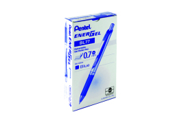 Pentel EnerGel Xm Retractable Gel Pen Medium Blue (Pack of 12) BL77-C