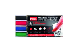 Pentel Maxiflo Whiteboard Marker (Pack of 4) YMWL5SBF/4-M