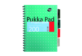 Pukka Pad Metallic Cover Wirebound Project Book A4+ (Pack of 3) 8521-MET