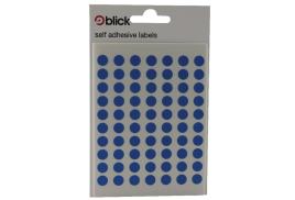 Blick Coloured Labels in Bags Round 8mm Dia 490 Per Bag Blue (Pack of 9800) RS002055