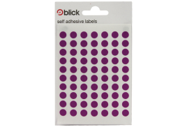 Blick Coloured Labels in Bags Round 8mm Dia 490 Per Bag Purple (Pack of 9800) RS003052