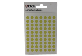 Blick Coloured Labels in Bags Round 8mm Dia 490 Per Bag Yellow (Pack of 9800) RS003458