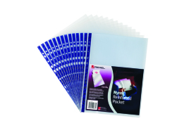 Rexel Quality Pocket A4 Blue Spine Embossed (Pack of 25) 12233