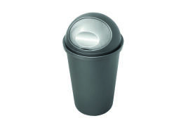 Casa Bullet Silver Roll Top Plastic Bin (Capacity for up to 50 litres) 374963