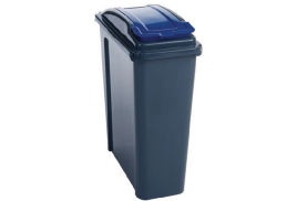 VFM Recycling Bin With Lid 25 Litre Blue 384286