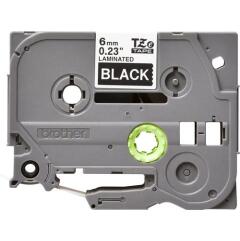 Brother White On Black Label Tape 6mm x 8m - TZE315 Image